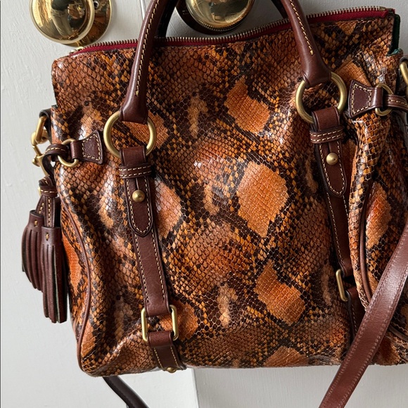 Dooney and Bourke Multi Color Brown Python Skin Purse - Pre Owned - Picture 14 of 15